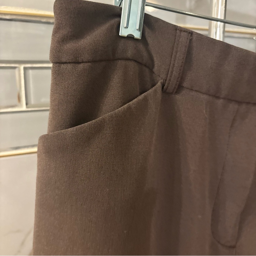 Brown Cropped Cuffed Trousers Size 10 - Picture 3 of 7
